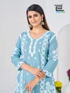 Messi By Blue Hills Rayon Thread Work Kurti With Bottom Size Combo
